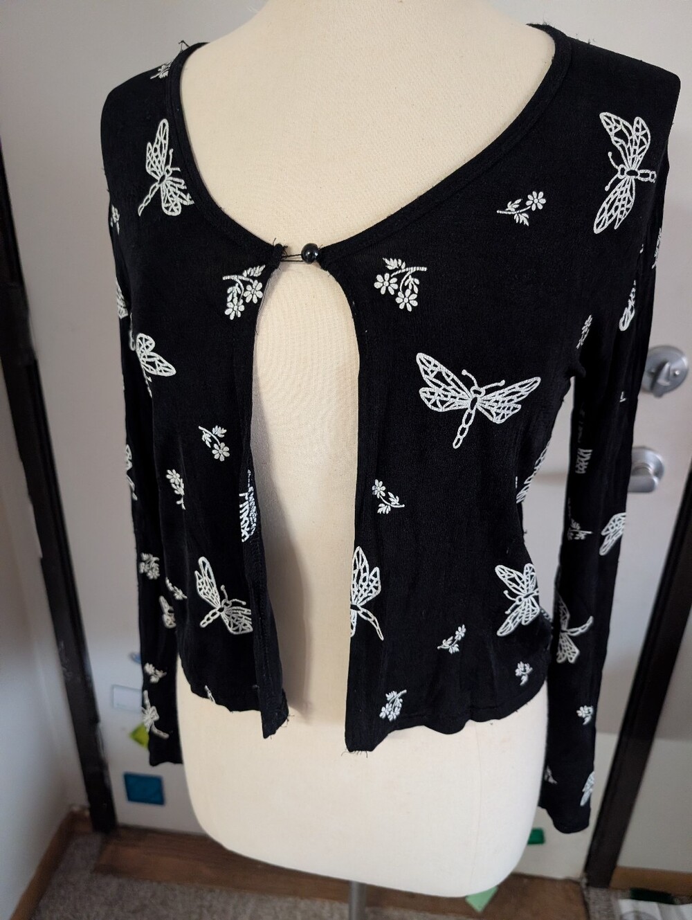 Y2K Butterfly Cardigan Single Front Button